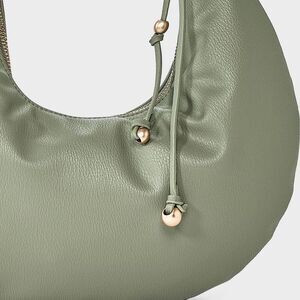 A New Day - Metal Handle Crescent Saddle Handbag - A New Day G Green